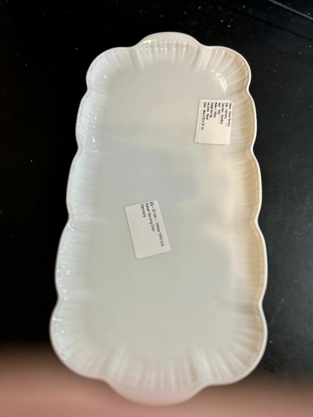 ST-01-Wht - Kaiser Germany White Porcelain Serving Tray